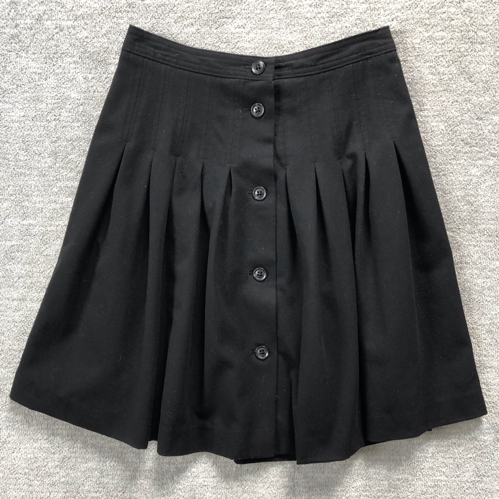 Gap Black Button Down Pleated Skirt Uniform Juniors Size 1